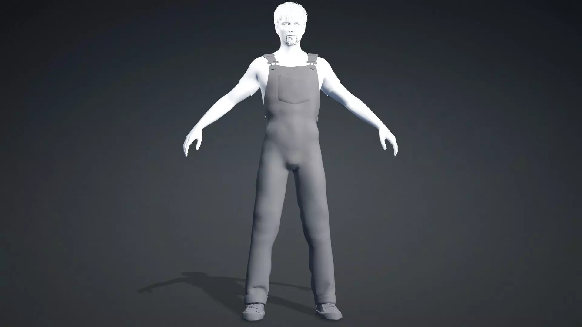 Realistic Male Worker Fully Rigged 3D Character 3D model_10