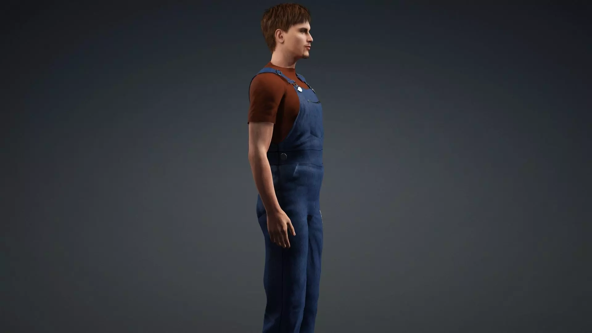 Realistic Male Worker Fully Rigged 3D Character 3D model_2