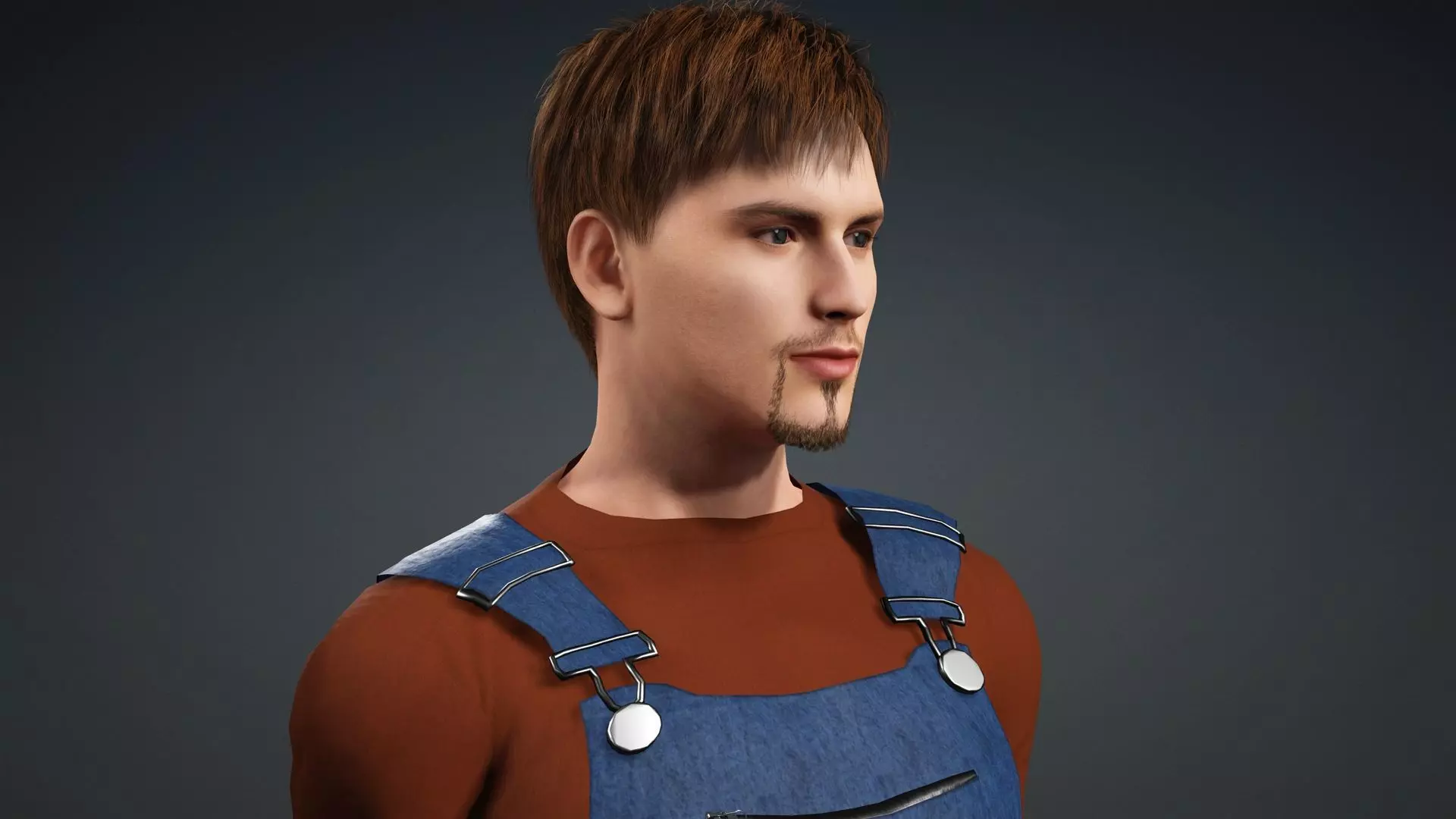 Realistic Male Worker Fully Rigged 3D Character 3D model_6
