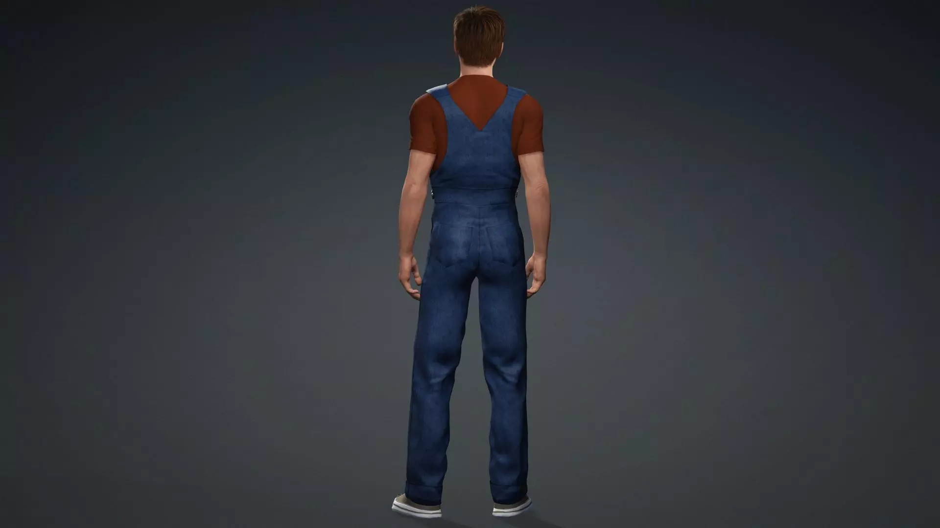 Realistic Male Worker Fully Rigged 3D Character 3D model_7
