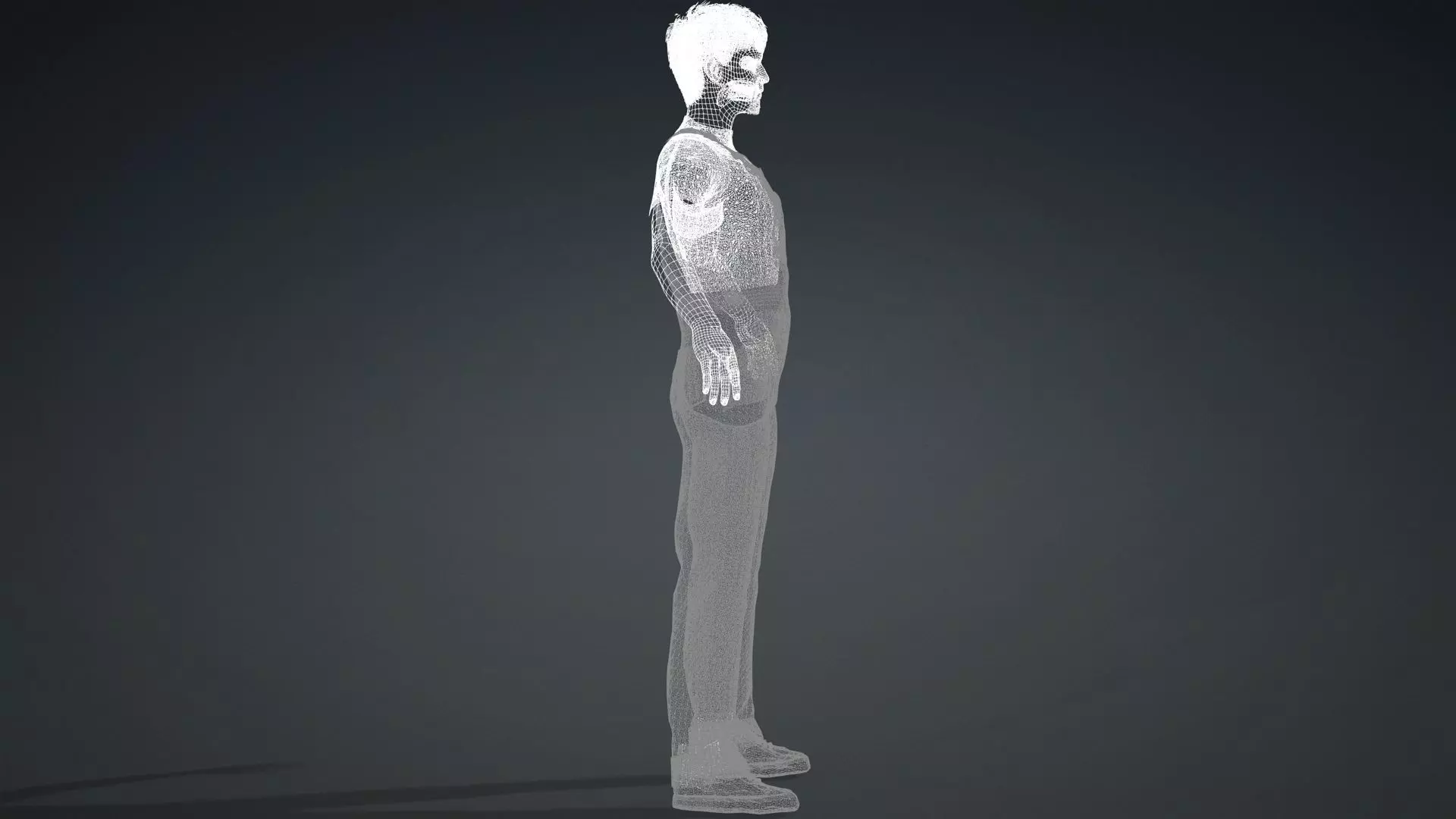 Realistic Male Worker Fully Rigged 3D Character 3D model_9