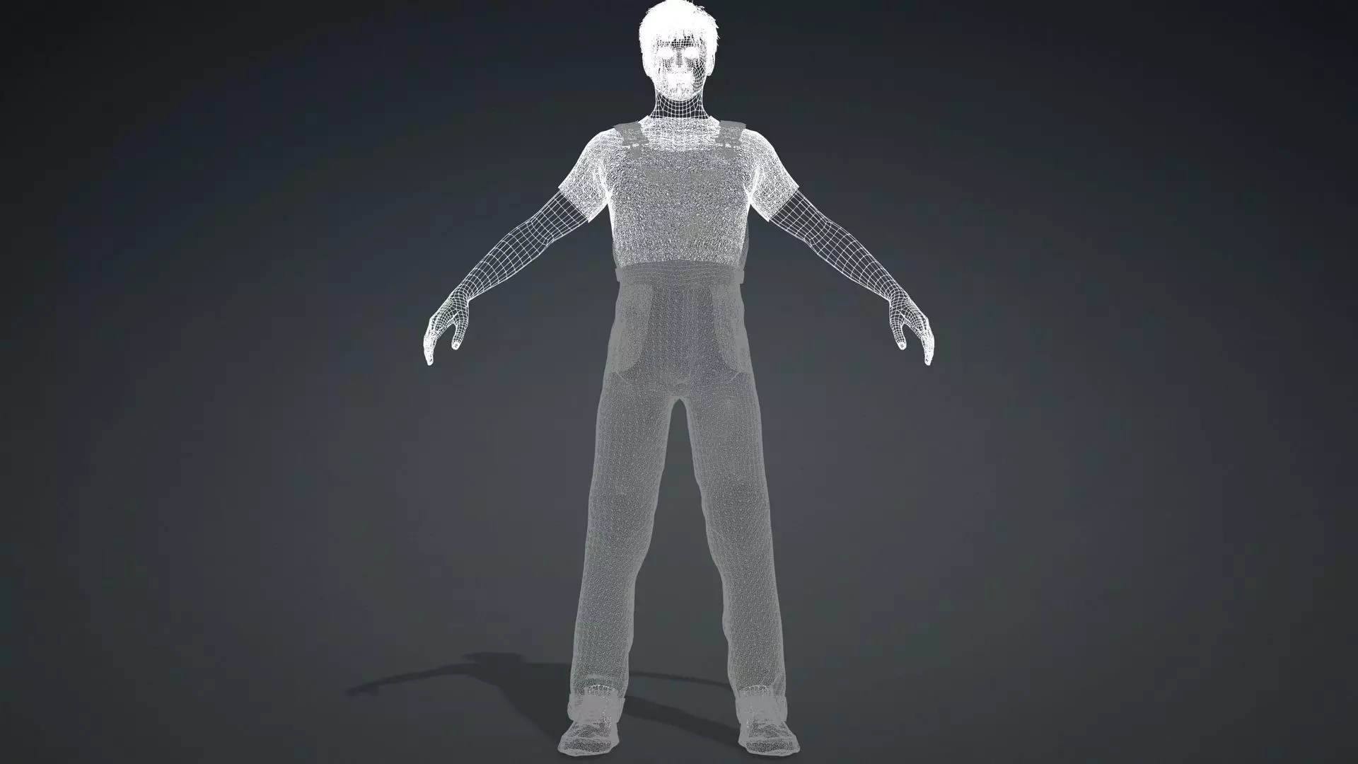 Realistic Male Worker Fully Rigged 3D Character 3D model_8