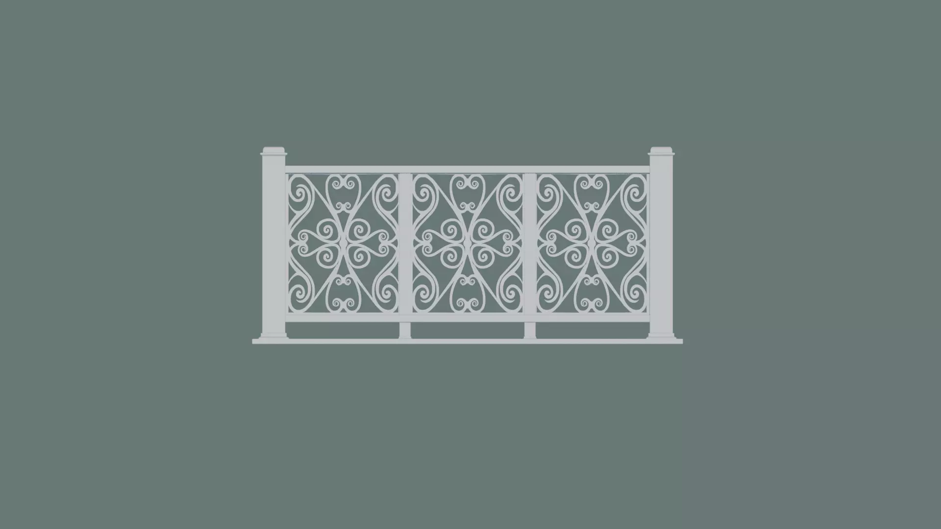 Balcony Railing 3D Model 3D print model_0