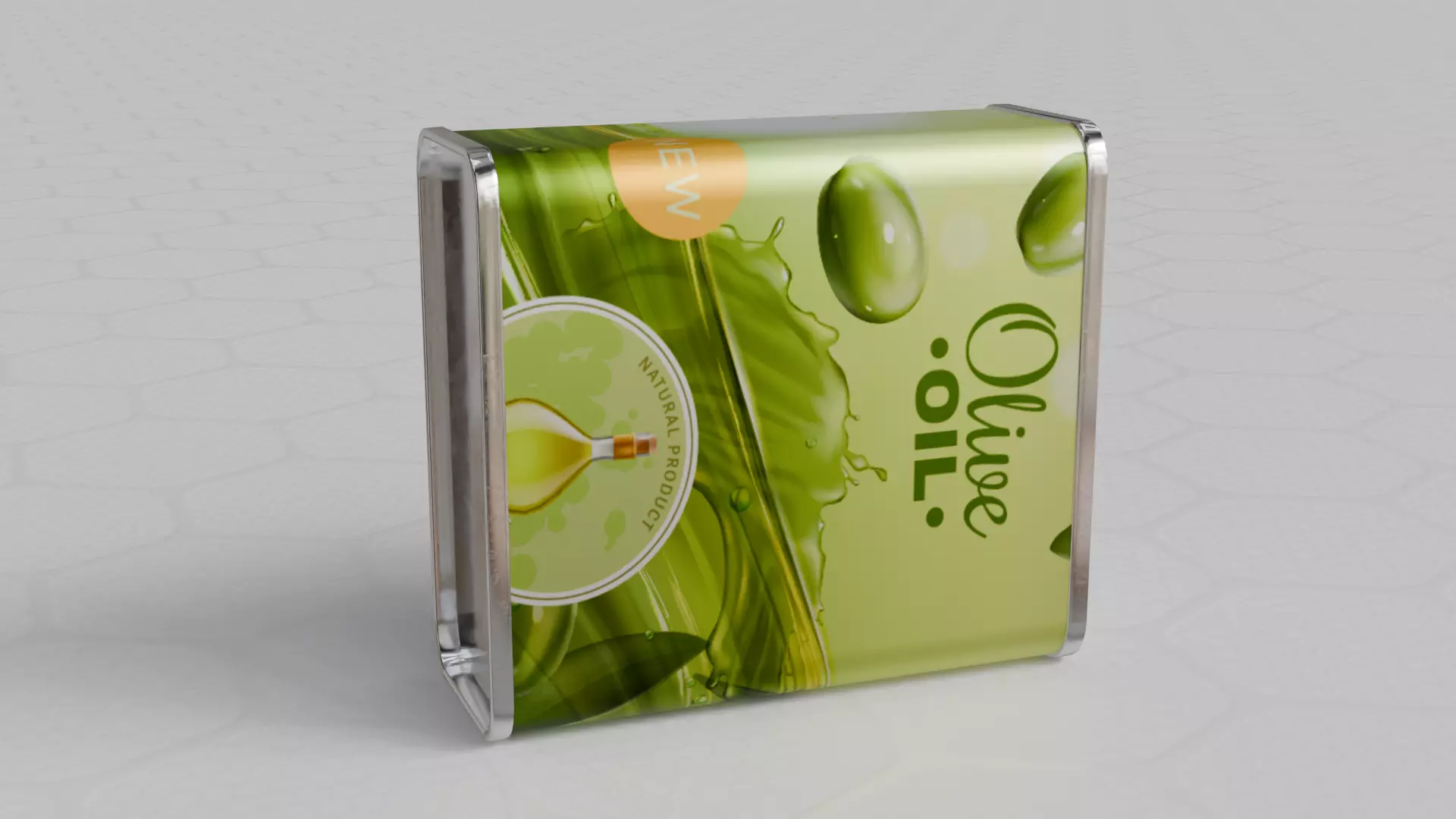 Square Aluminium Oil Tin can 3D model_5