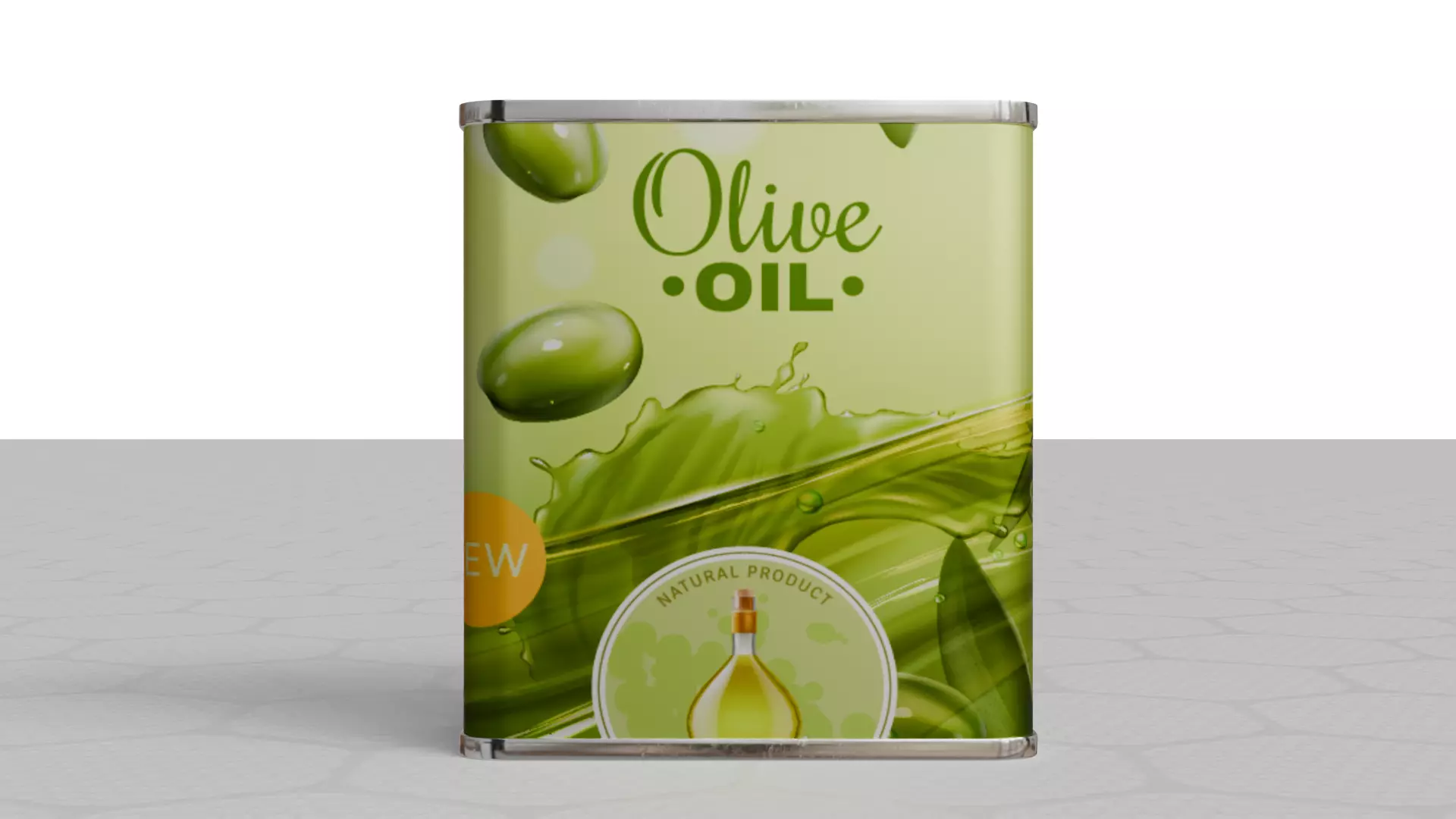 Square Aluminium Oil Tin can 3D model_2