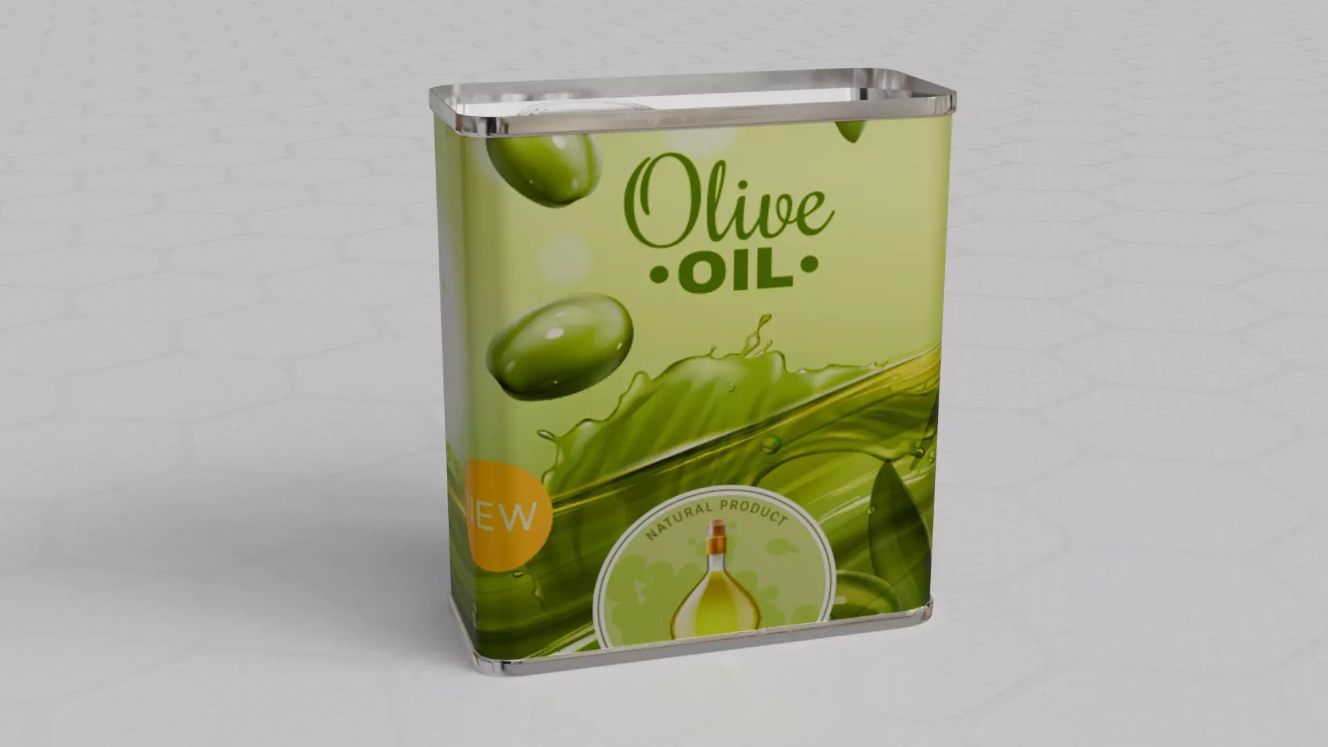 Square Aluminium Oil Tin can 3D model_0