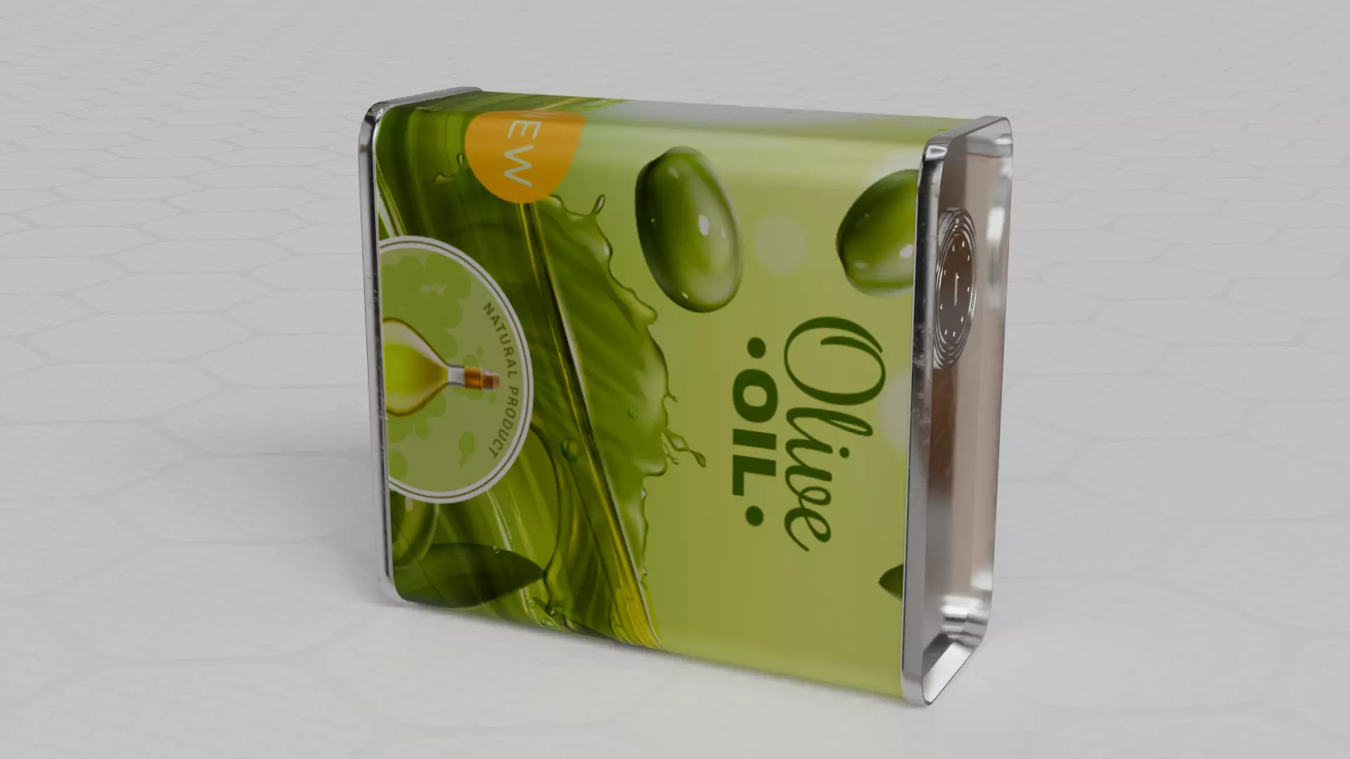 Square Aluminium Oil Tin can 3D model_6
