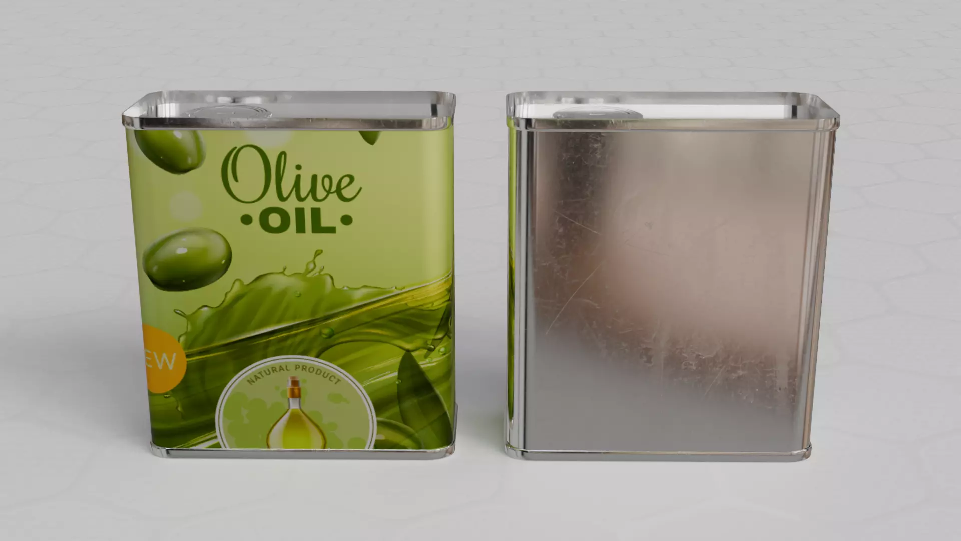 Square Aluminium Oil Tin can 3D model_3