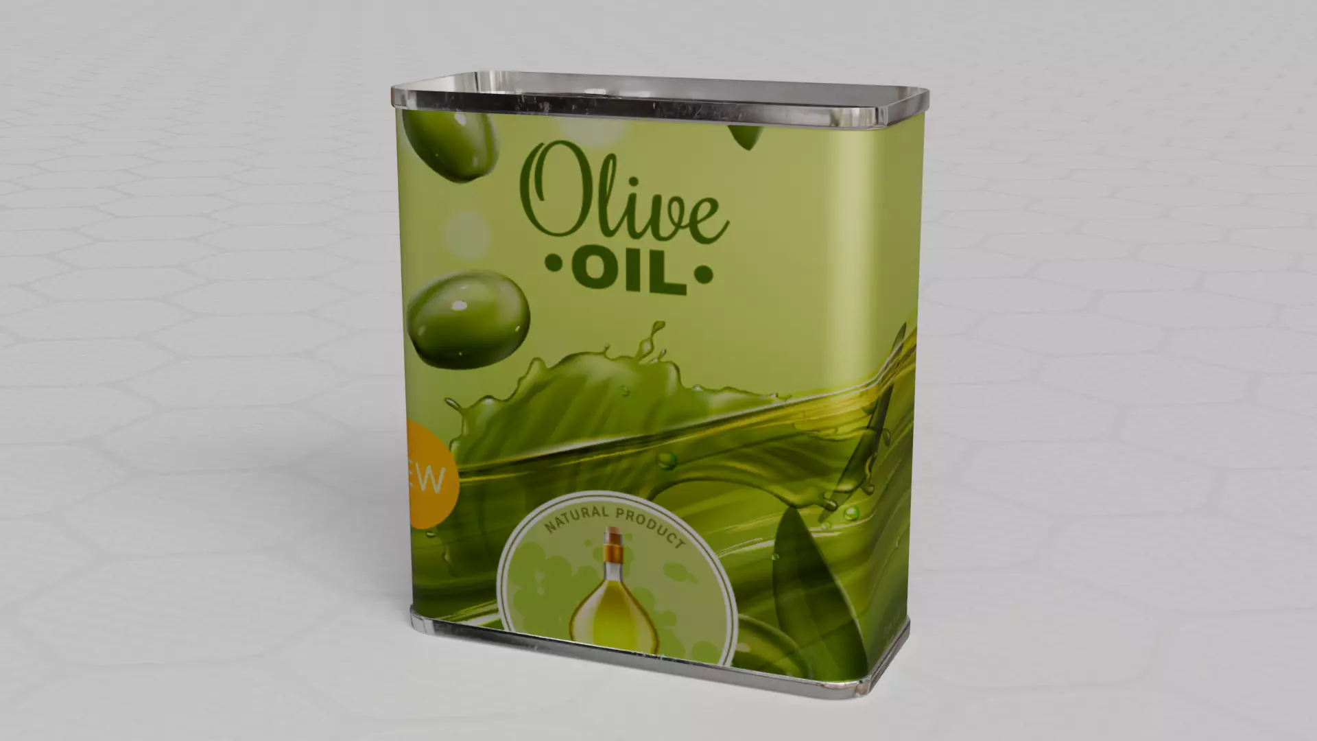 Square Aluminium Oil Tin can 3D model_1