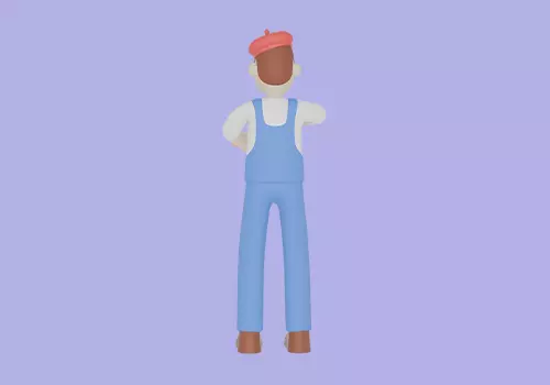Stylized 3D Male Painter Character - Cartoon Artist with Palette 3D model_4