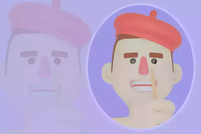 Stylized 3D Male Painter Character - Cartoon Artist with Palette