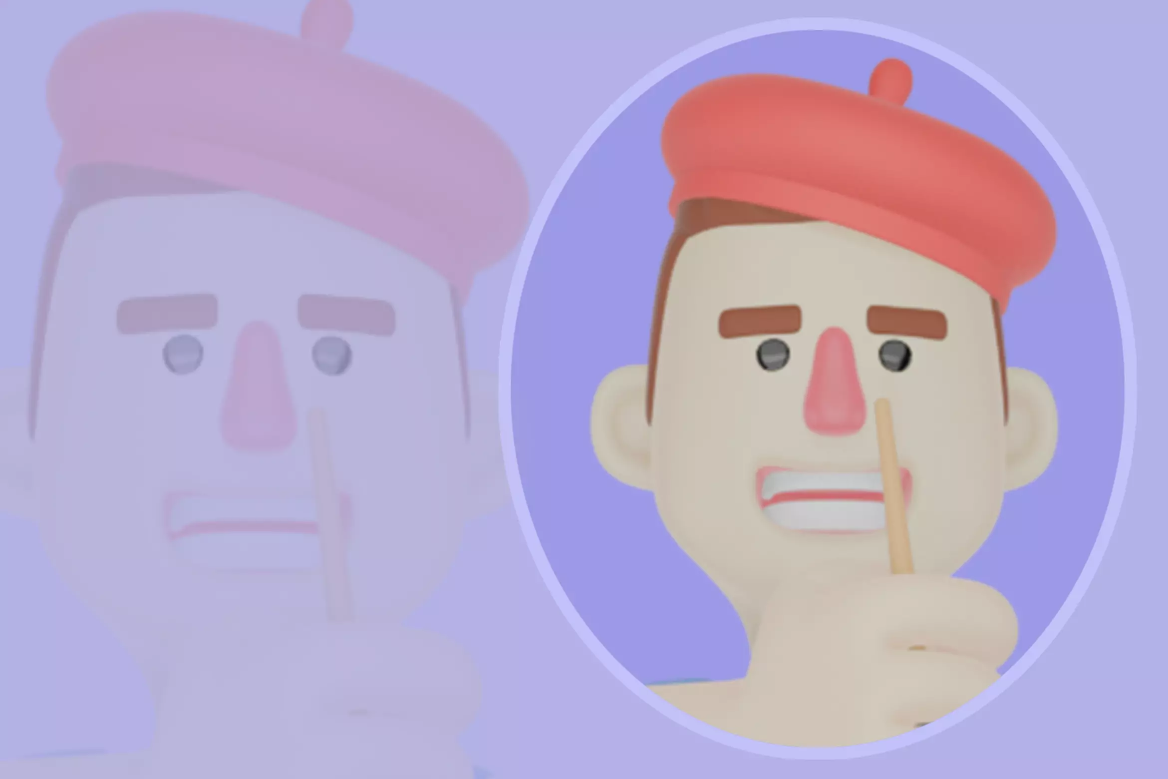 Stylized 3D Male Painter Character - Cartoon Artist with Palette 3D model_0