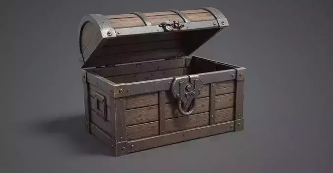 Game-Ready Treasure Chest 3D Model Interactive Prop