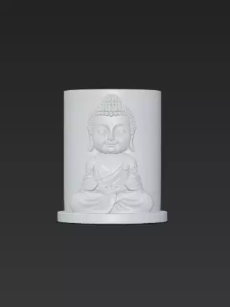 Reclining Baby Buddha Holder Round Space Showpiece 3D print model