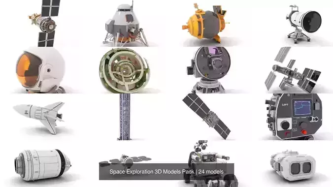 Space Exploration 3D Models Pack 3D Model Collection
