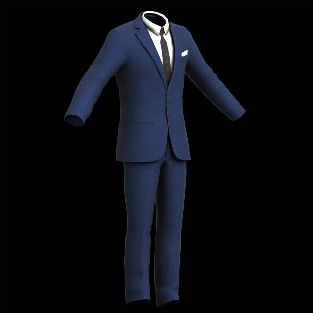 Business Executive Suit 3D Model Game Ready Low-poly 3D model_1