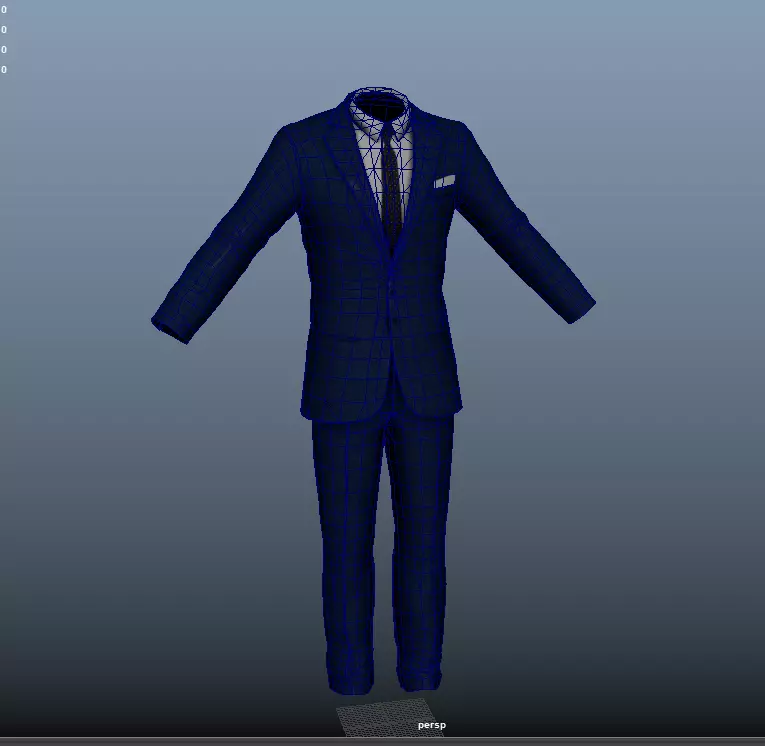 Business Executive Suit 3D Model Game Ready Low-poly 3D model_3