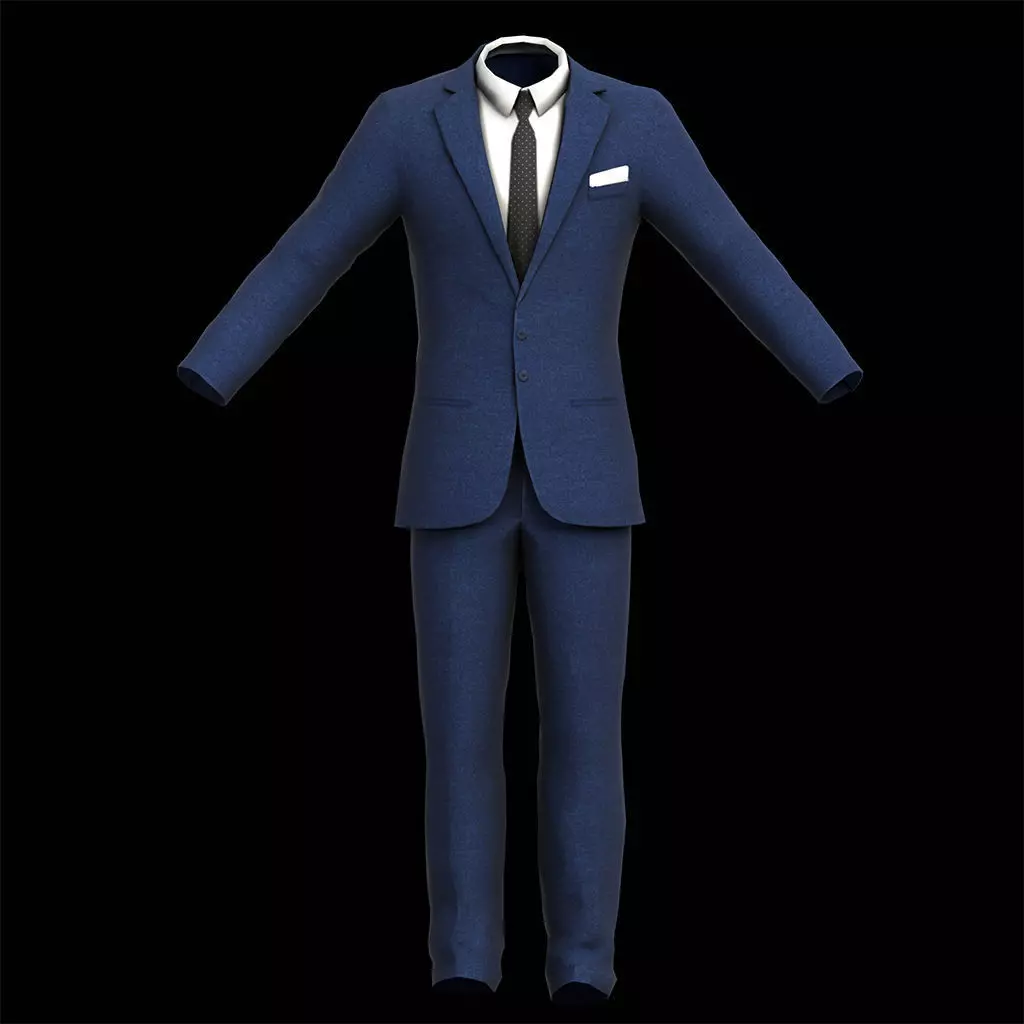 Business Executive Suit 3D Model Game Ready Low-poly 3D model_0