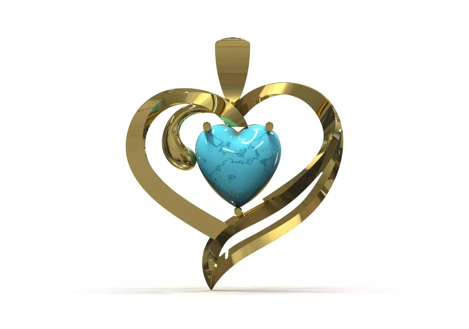 Gold stl 3dm Plaque 3D Moving Heart in Heart Frame gp0258 3D print model_13