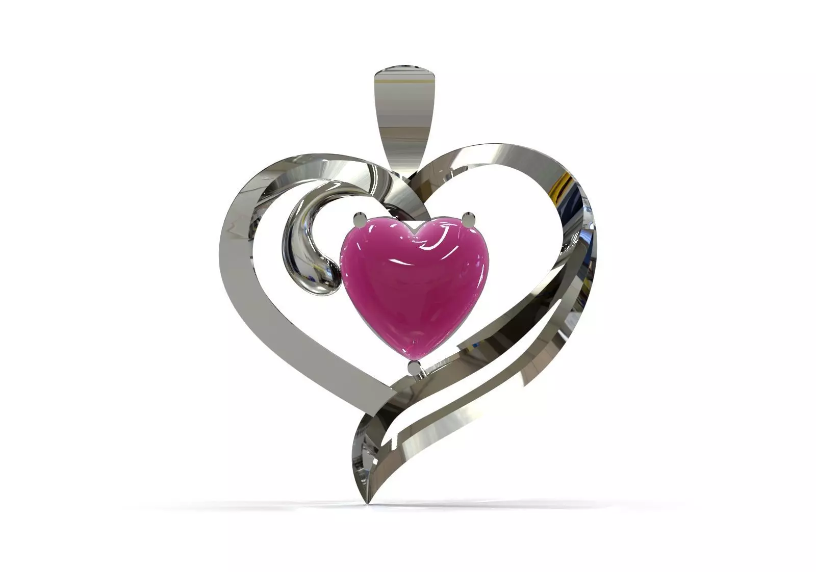 Gold stl 3dm Plaque 3D Moving Heart in Heart Frame gp0258 3D print model_11