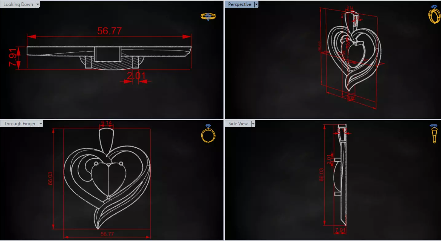 Gold stl 3dm Plaque 3D Moving Heart in Heart Frame gp0258 3D print model_19