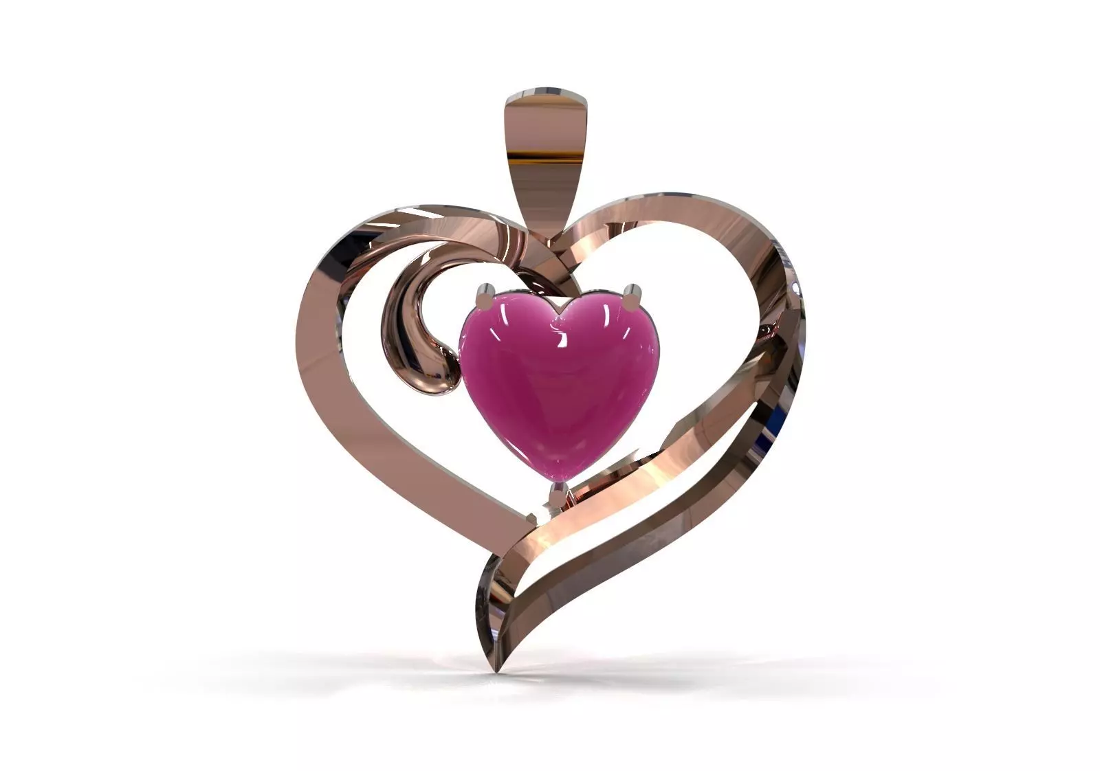 Gold stl 3dm Plaque 3D Moving Heart in Heart Frame gp0258 3D print model_1