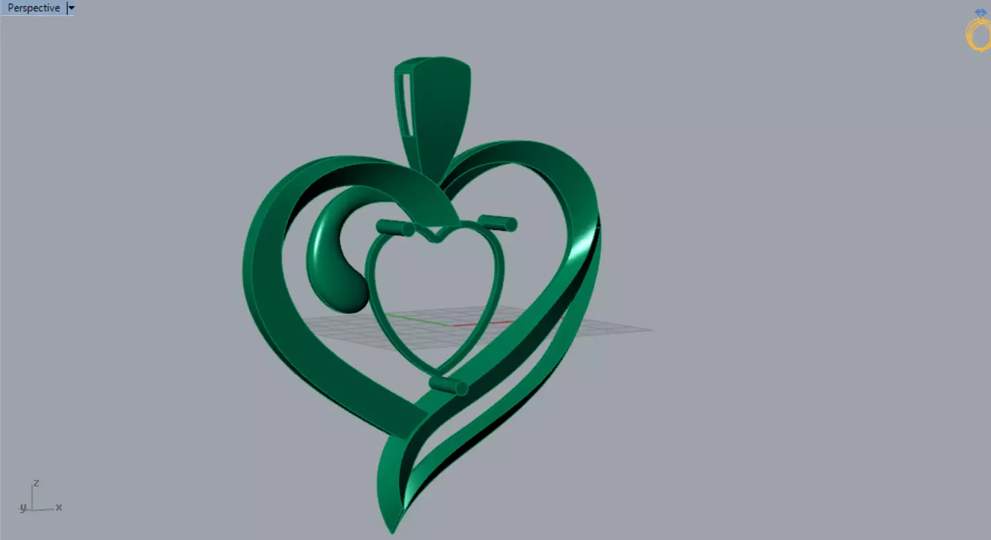 Gold stl 3dm Plaque 3D Moving Heart in Heart Frame gp0258 3D print model_6