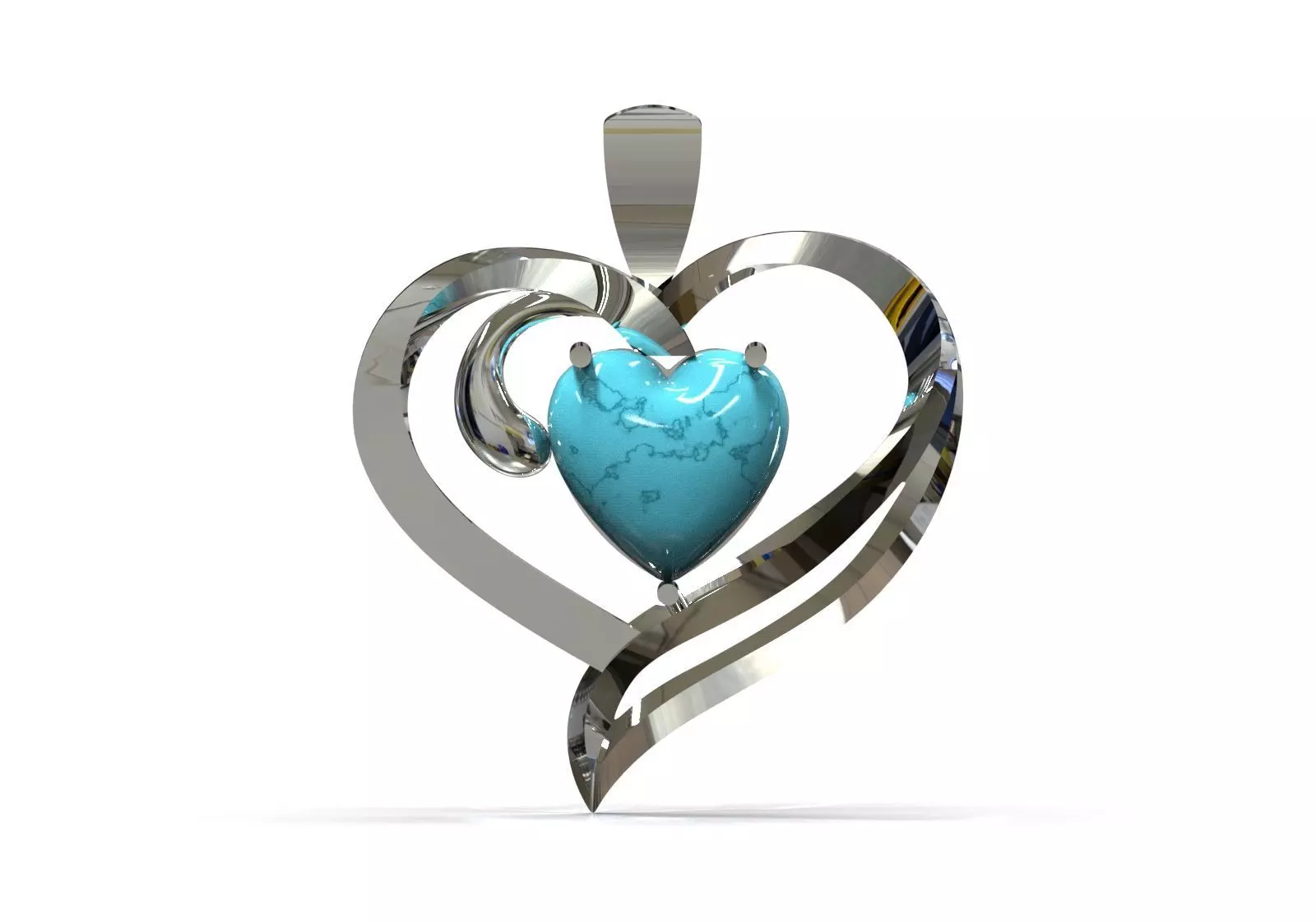 Gold stl 3dm Plaque 3D Moving Heart in Heart Frame gp0258 3D print model_12