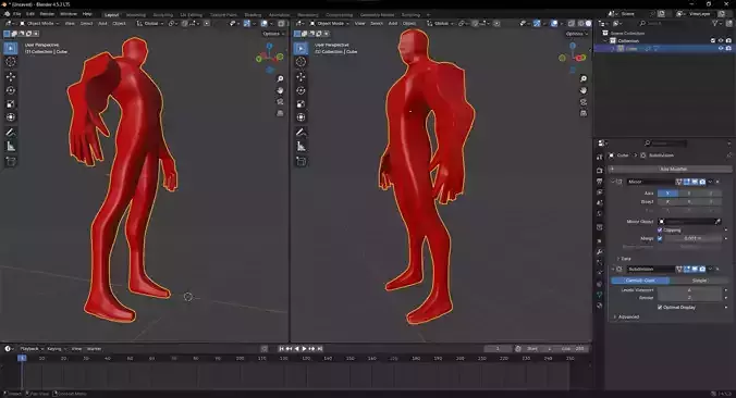 Stylized Anime Fighter Male Base Mesh