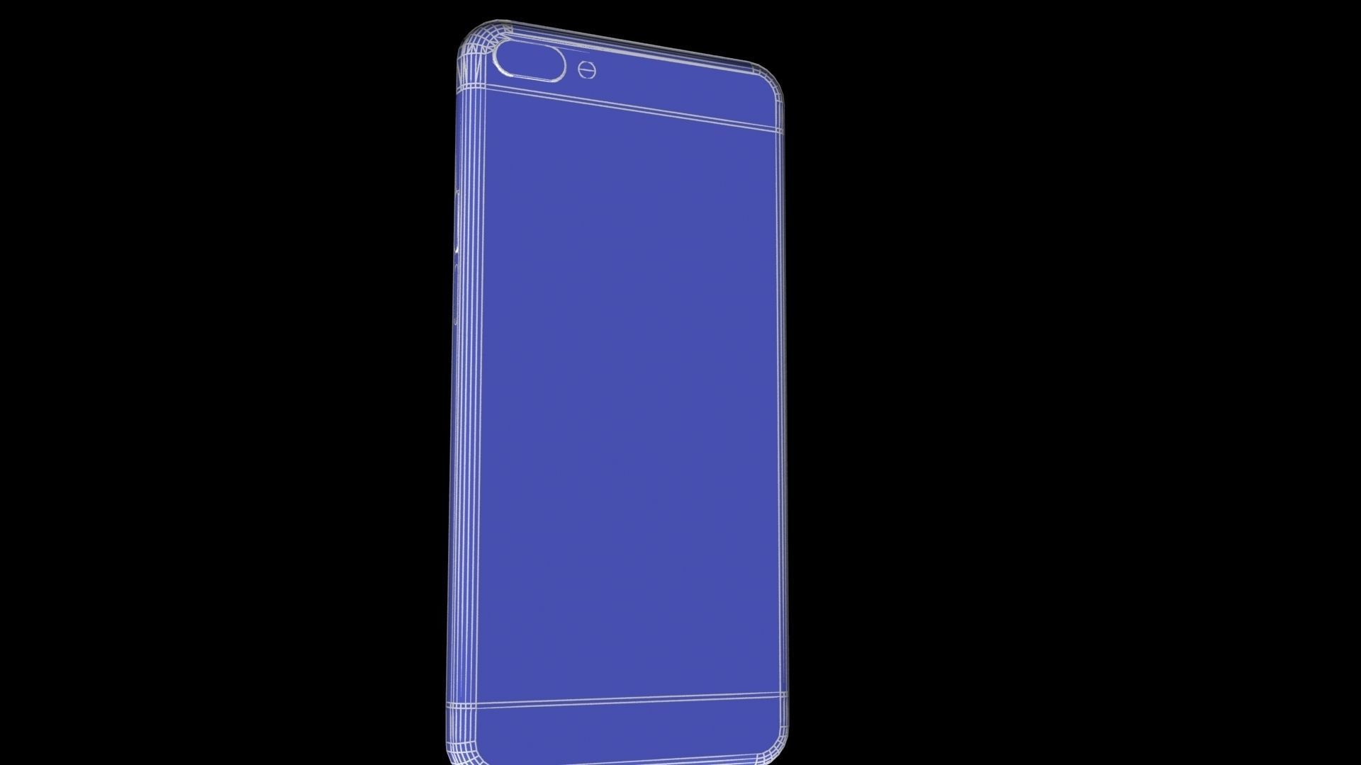 Iphone 7 Plus Black color Low-poly 3D model_7