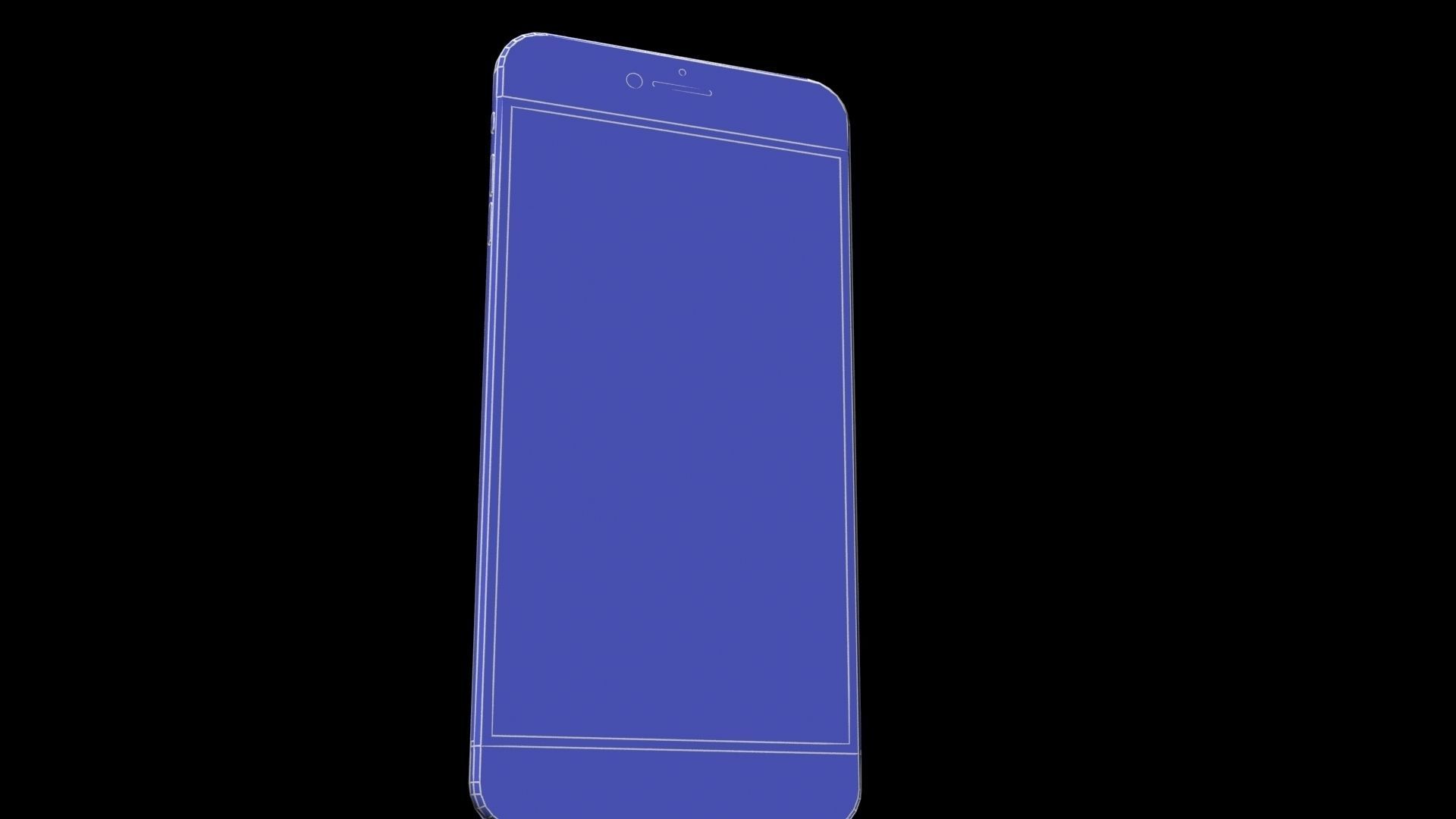 Iphone 7 Plus Black color Low-poly 3D model_4