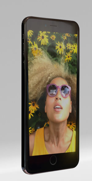 Iphone 7 Plus Black color Low-poly 3D model_1