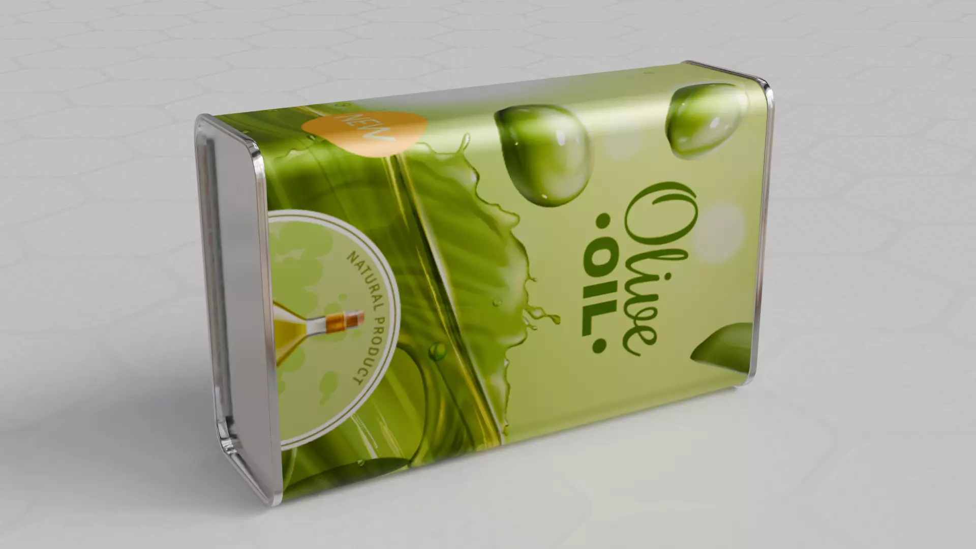 Square Aluminium Oil can tin 3D model_6