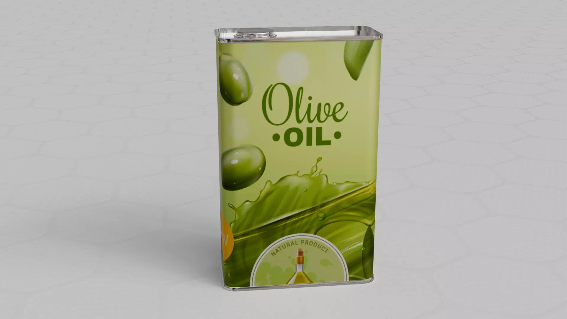 Square Aluminium Oil can tin 3D model_0
