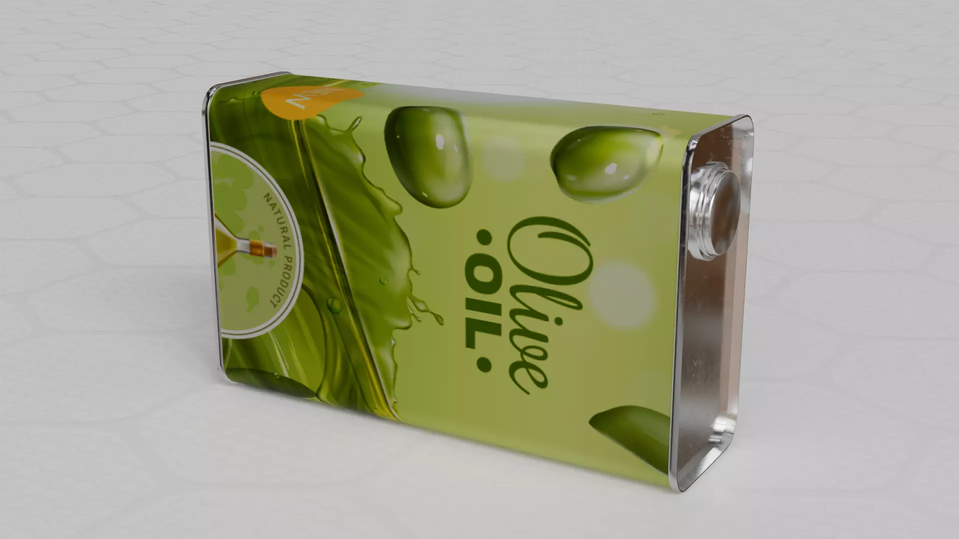 Square Aluminium Oil can tin 3D model_5