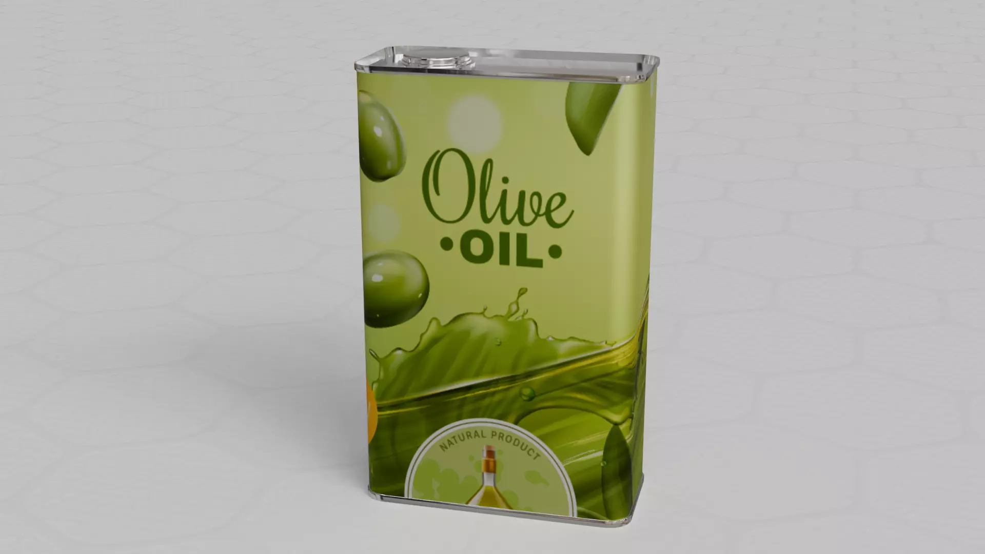 Square Aluminium Oil can tin 3D model_1