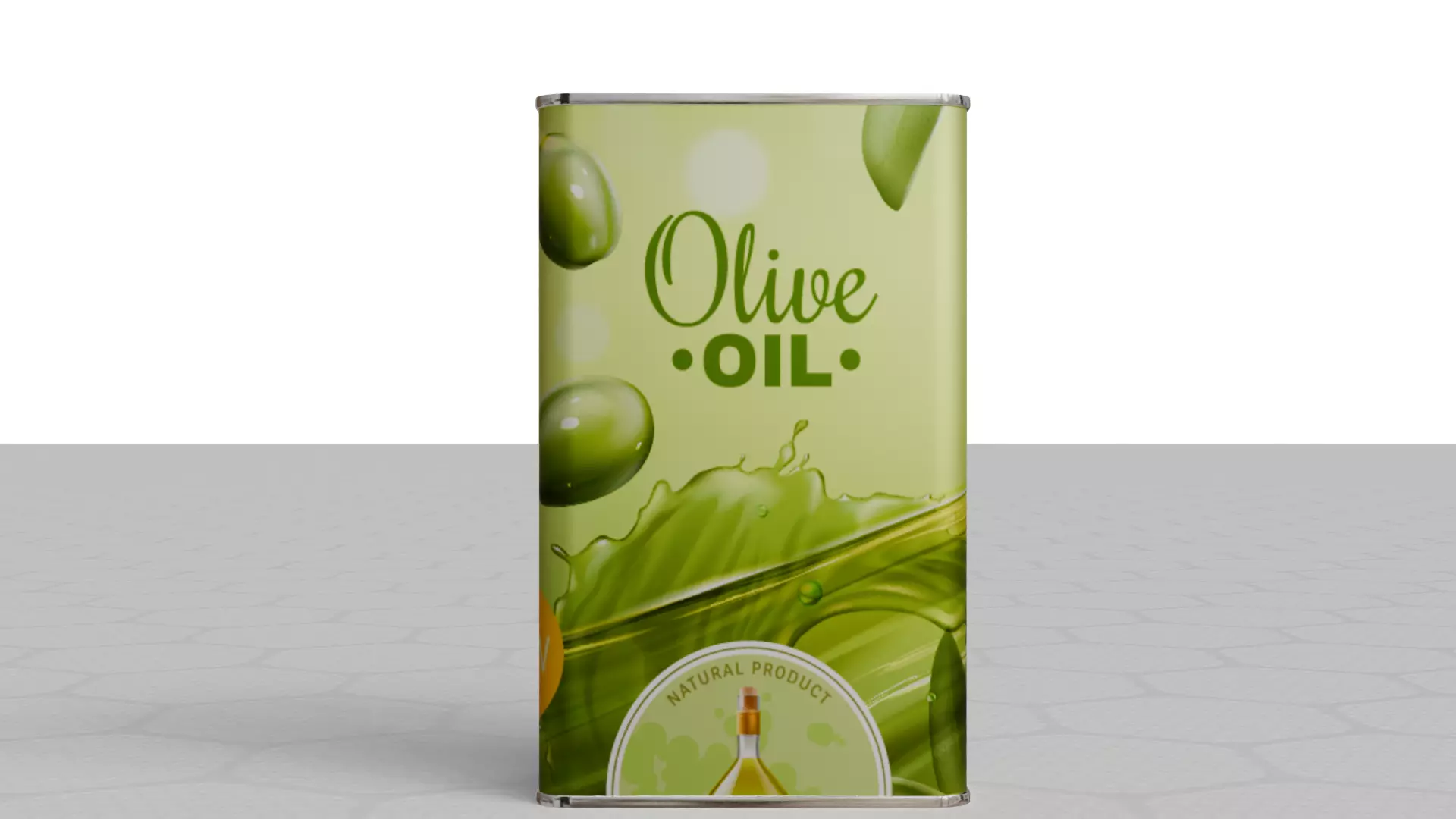 Square Aluminium Oil can tin 3D model_2