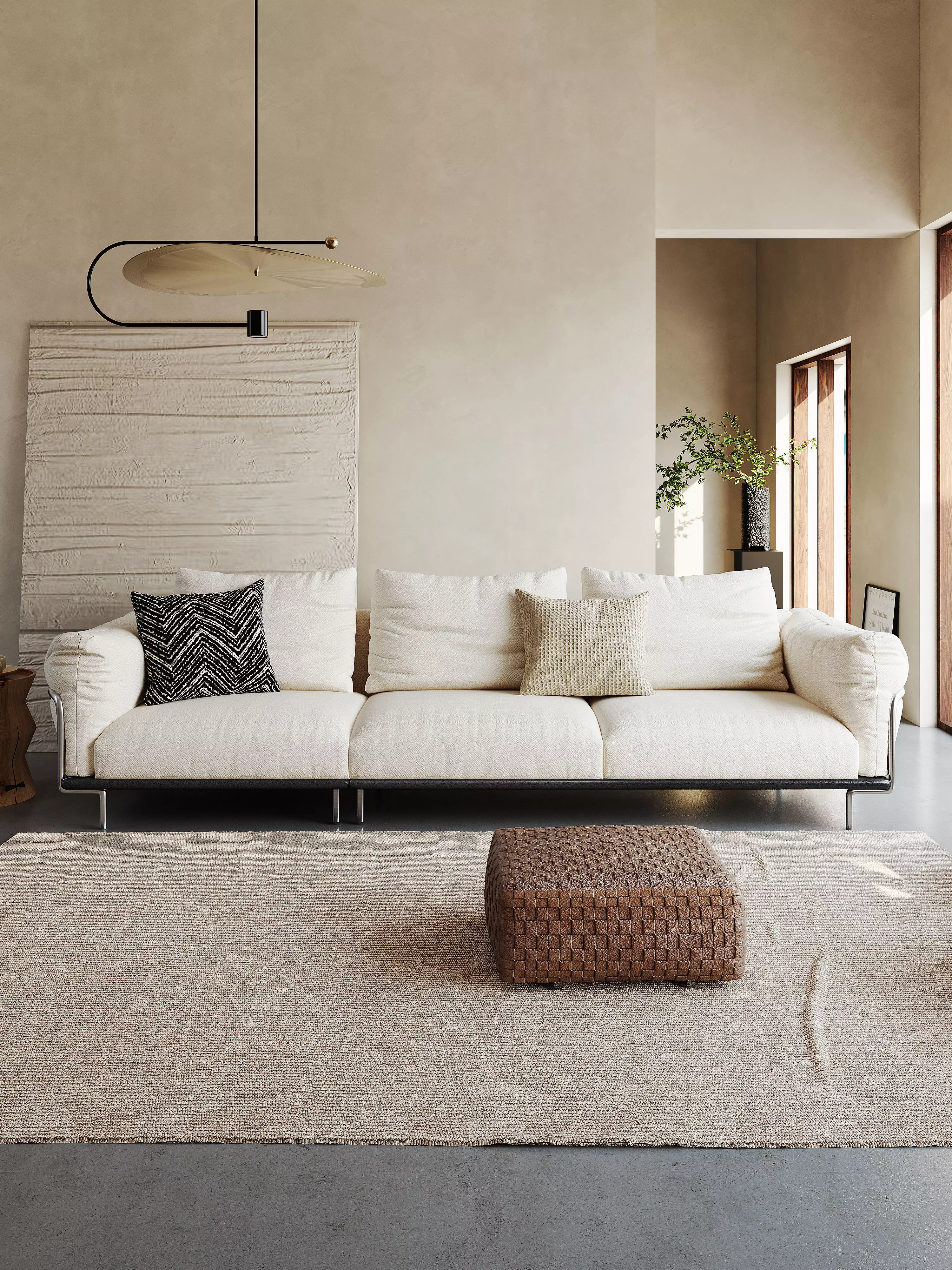 Mid Century interior scene 3D model_1