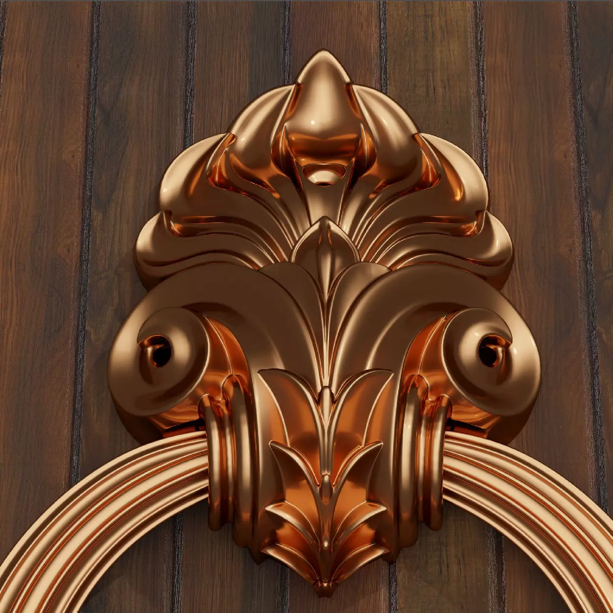 Antique Door Handle for Printing and Casting 3D print model_5