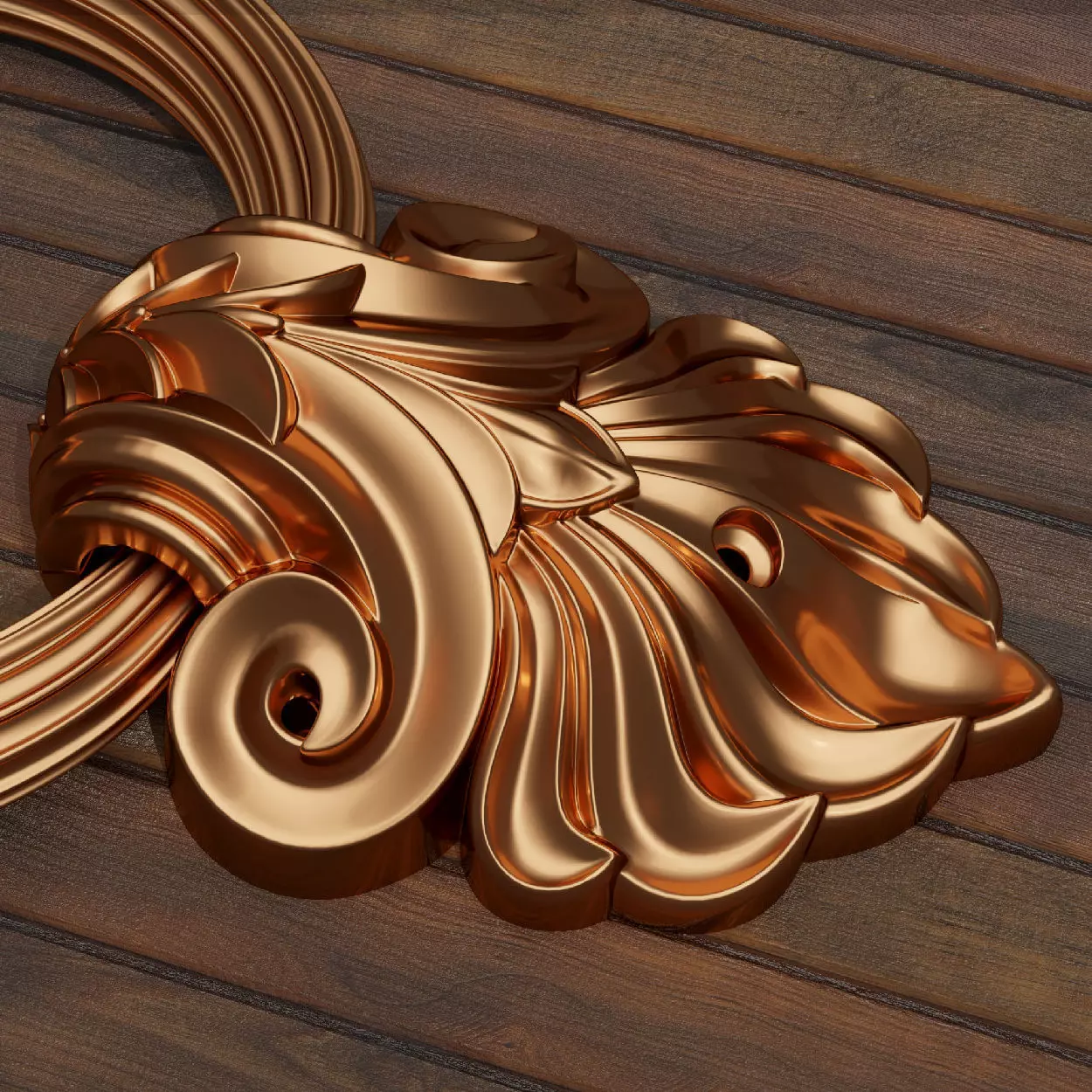 Antique Door Handle for Printing and Casting 3D print model_6