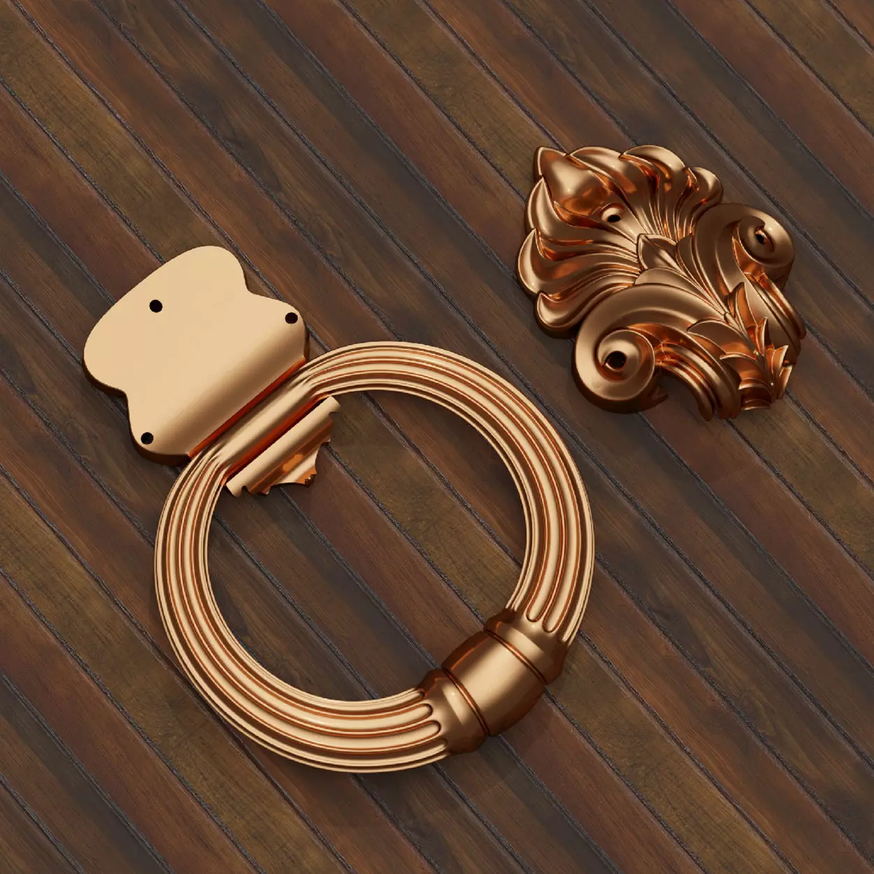 Antique Door Handle for Printing and Casting 3D print model_1