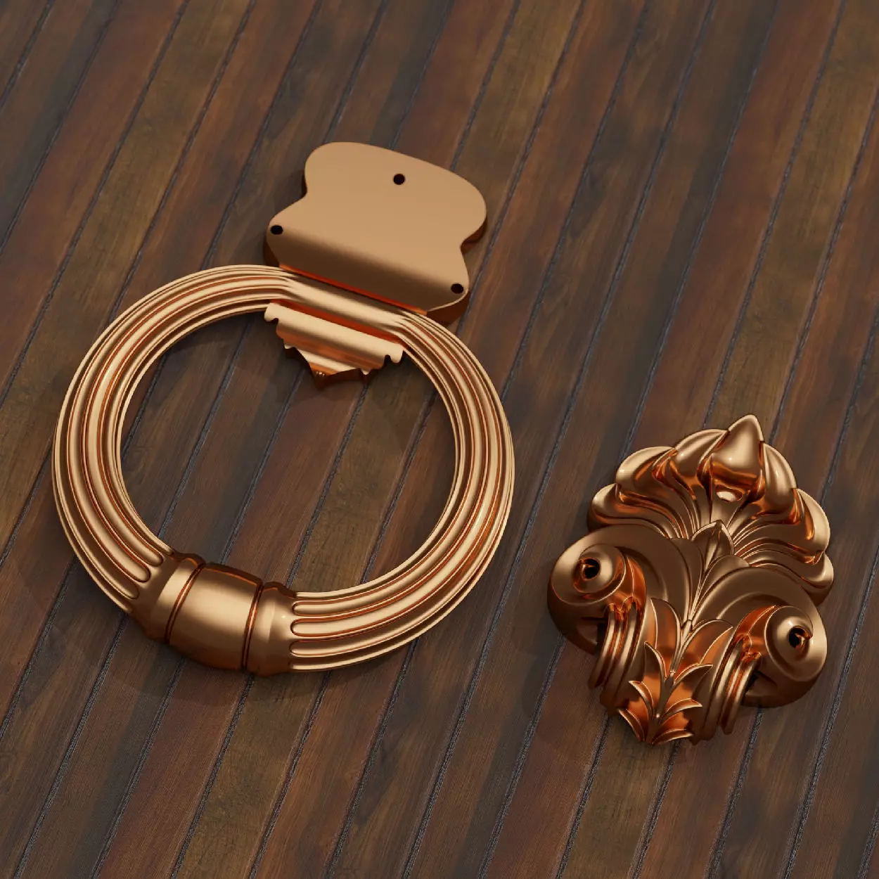 Antique Door Handle for Printing and Casting 3D print model_3