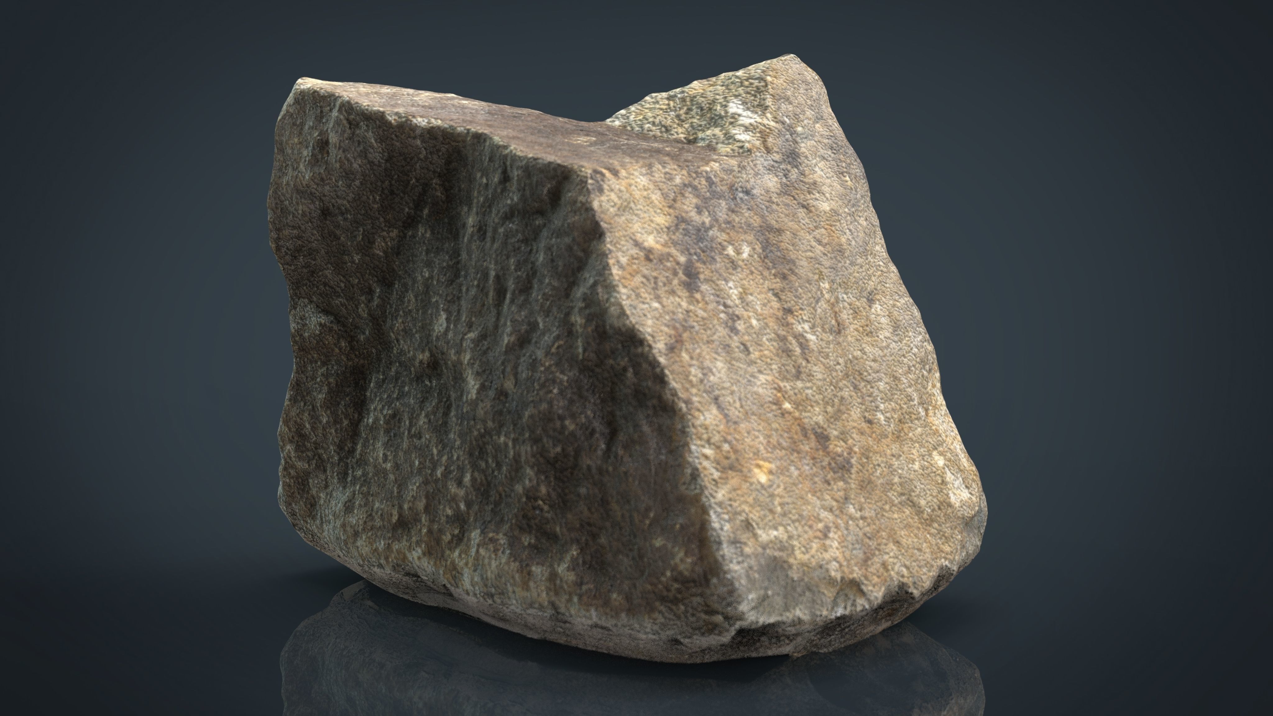 Stone rock Low-poly 3D model_2