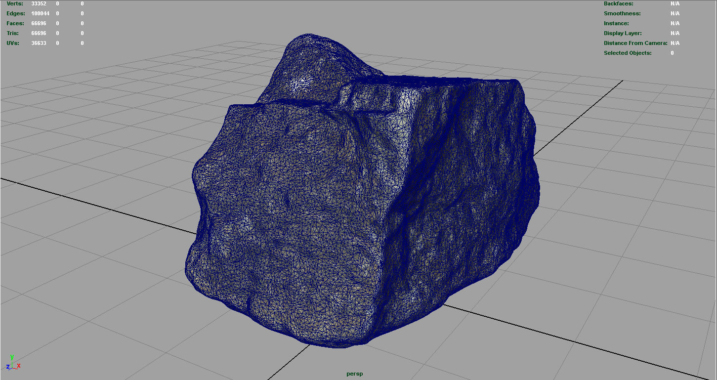Stone rock Low-poly 3D model_4