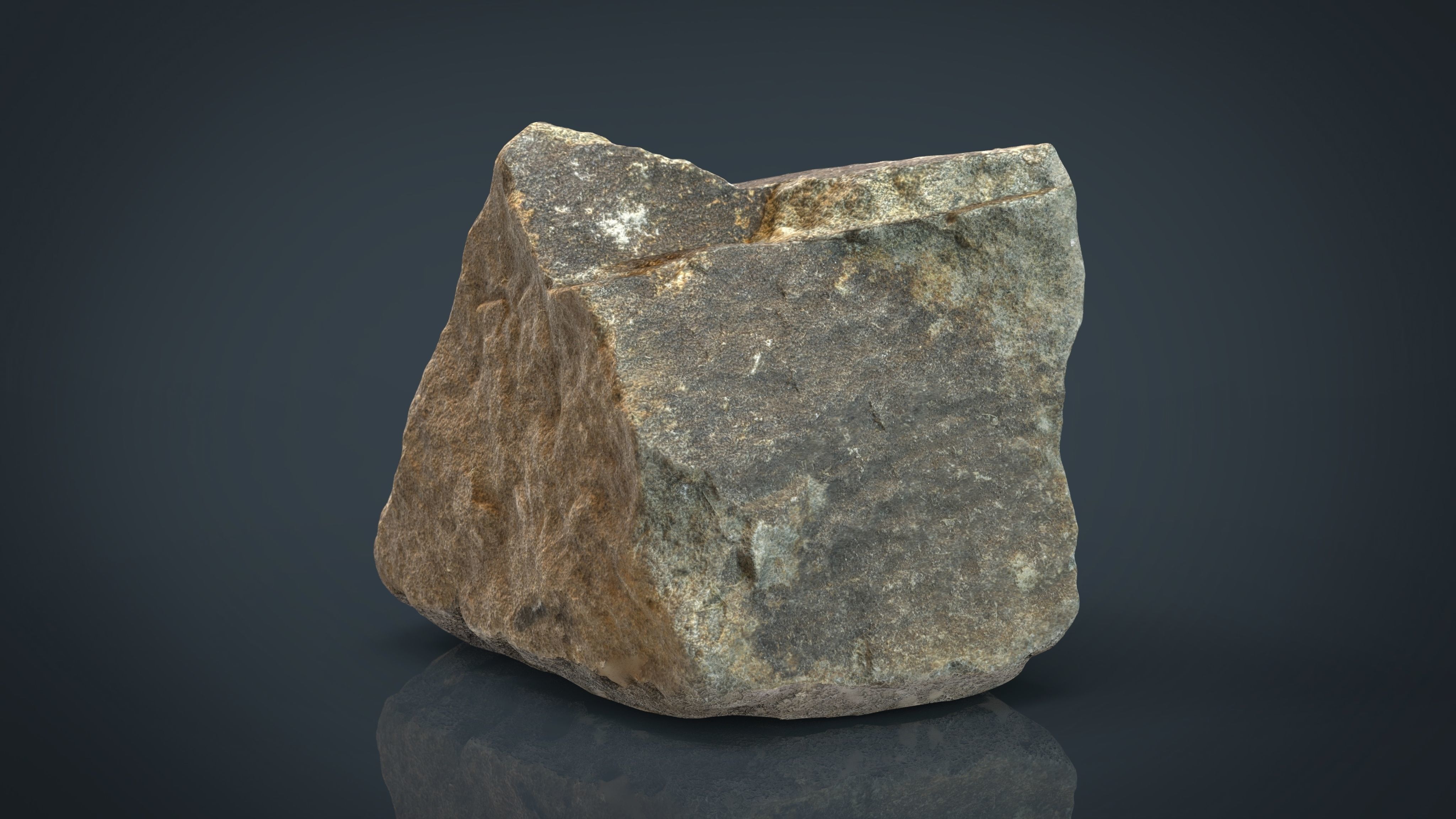 Stone rock Low-poly 3D model_3