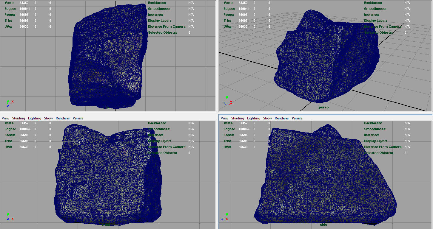 Stone rock Low-poly 3D model_9