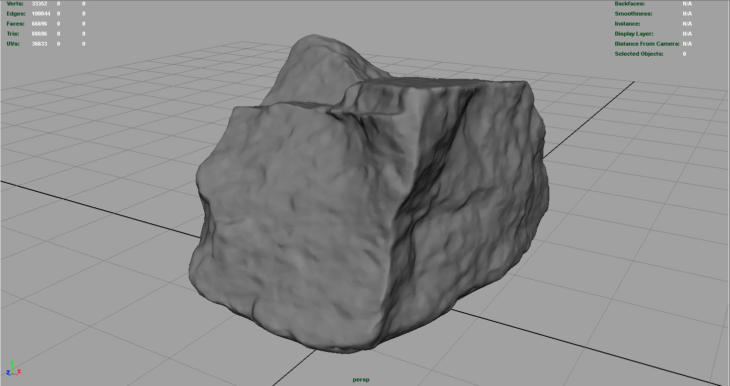 Stone rock Low-poly 3D model_6