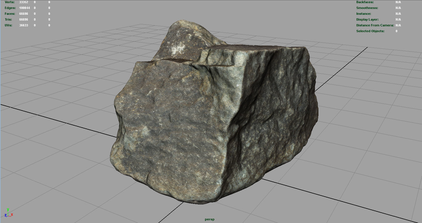 Stone rock Low-poly 3D model_10