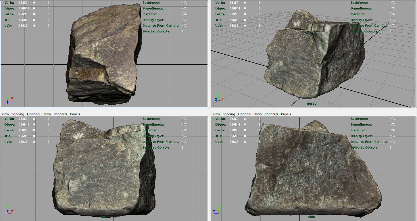 Stone rock Low-poly 3D model_7