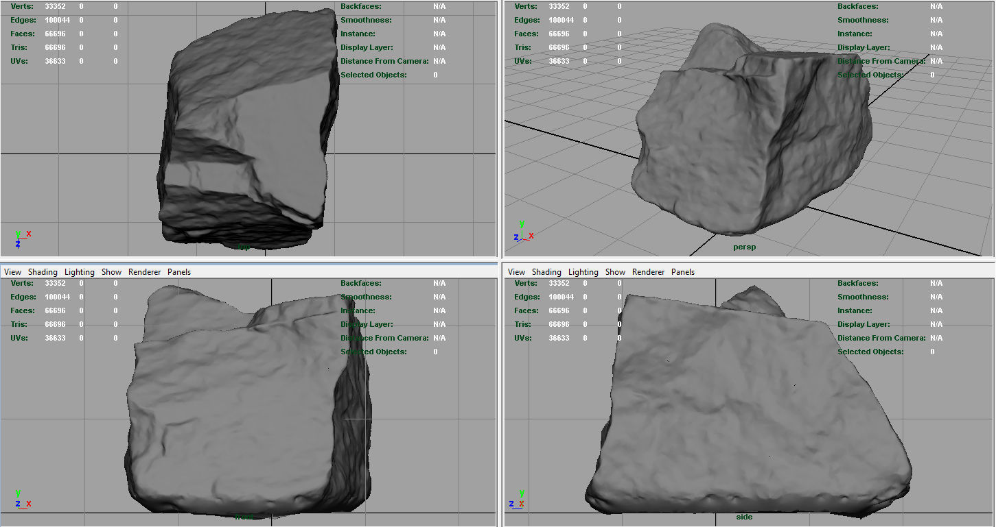 Stone rock Low-poly 3D model_8